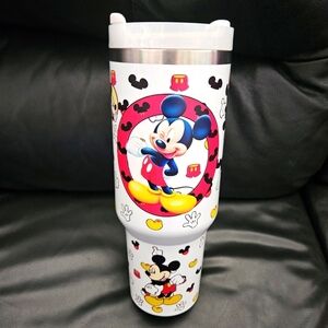 Mickey Mouse Travel Tumbler Stainless Thermos Cooler Mug  Steel NEW